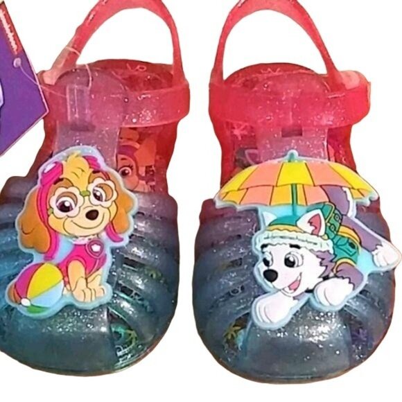paw patrol glitter colorful jelly sandals kids size 4 - Picture 3 of 10